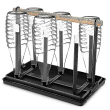 Bottle Holder for Sodastream, 6 Bottle Stand, Drip Rack, Bottles, Metal Draining Rack, Bottles, Cup Holder with Drip Tray for Bottles