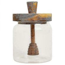 Glass Honey Pot Home Kitchen Honey Jar with Wooden Dipper And Lid Honey Container