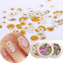 3d Flower Nail Stickers, 450pcs Holographic Simulation Flower Leaf Nail Glitter Sequin Acrylic Paillettes