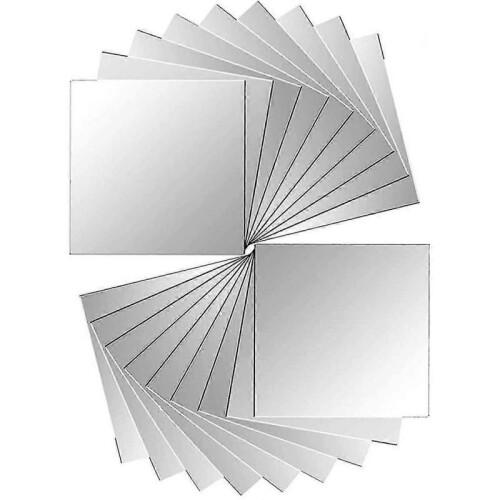 Mirror Tiles Self-adhesive 15x15cm 18 Pieces Decorative Wall Mirrors