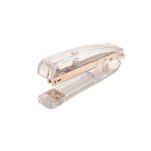 Student Elegant Ultra Clear Office Supplies Stapler Matte Gold Desktop Stapler with 1000pcs Staples for Office Accessories( Rose