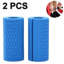 (Blue) Barbell Gripsthick Bar Grips For Weightlifting Dumbbell Handles Stress Relieve Grip Hand Protector