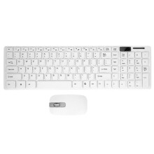 Wireless Slim White Keyboard + Wireless Optical Mouse Set for Pc And Laptop