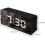 Digital Mirror Alarm, Led Bedside Clock with Temperature,adjustable Brightness Clock-black 4