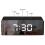 Digital Mirror Alarm, Led Bedside Clock with Temperature,adjustable Brightness Clock-black 2