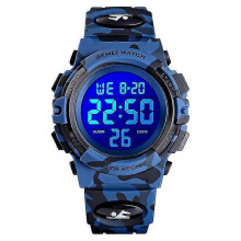 (Deep Blue) Digital Movement Sport Children Watches Boys Girls Clock Fashion Led Light Electronic Kids Wristwatch