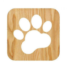 Dog Paw Wood Night Light, Puppy Art Decor Lettered Slat Box Sign
