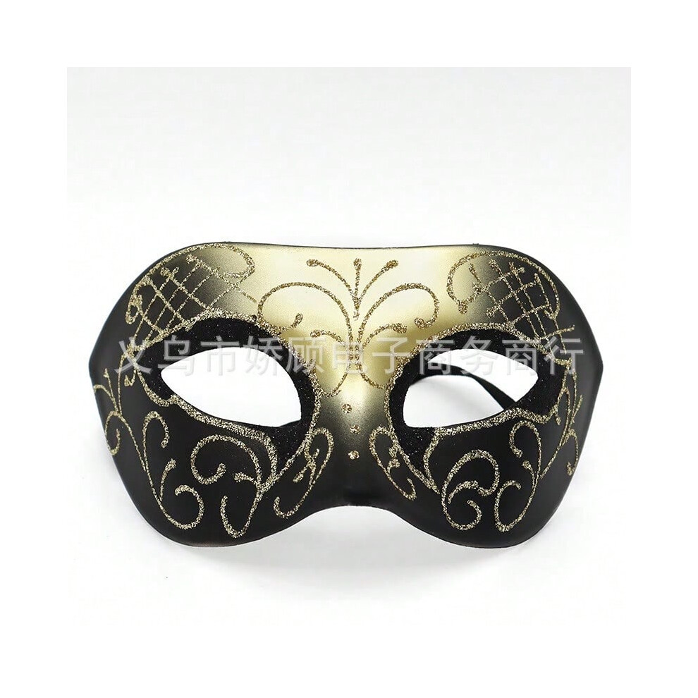 (High-end Zorro painting-gold, One size) Halloween adult dance Zorro mask flat head spray paint half face cover one size eye mask-image-OPC-PJ5XK6B-NEW