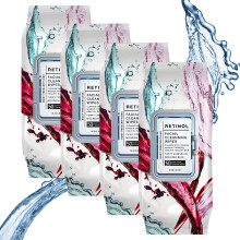 Receptpligtig makeup renseservietter - blide og effektive ansigtsservietter 50 Count (pakke med 4) Retinol
