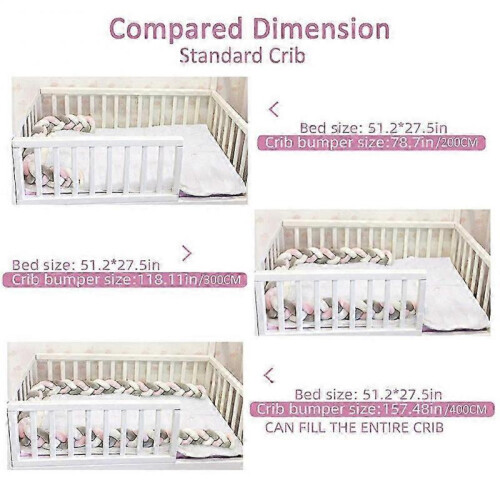 (White Gray Rice) Sofa protector pillow for baby soft knot design 2
