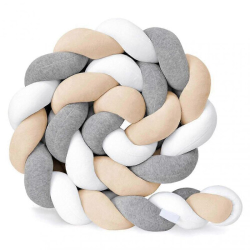 (White Gray Rice) Sofa protector pillow for baby soft knot design