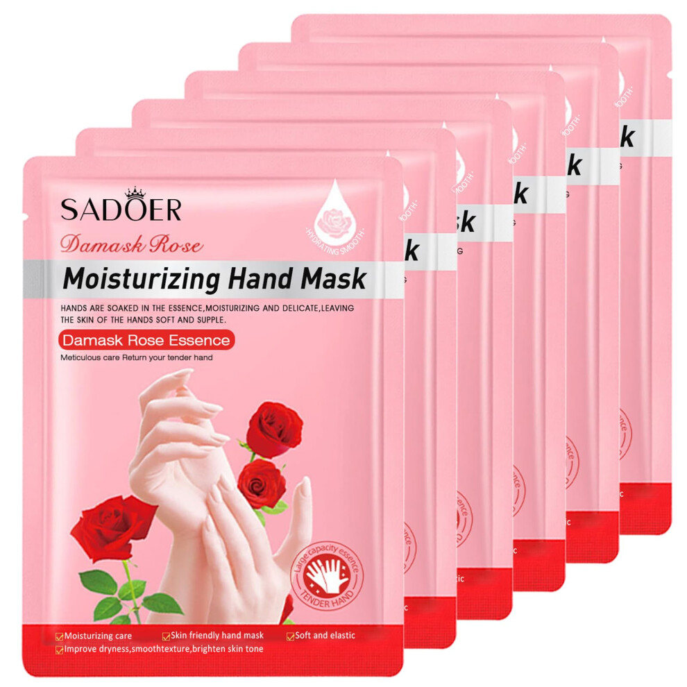 Permotary 6 Pack Moisturizing Hand Peel Mask Gloves  Hand Mask Natural Collagen Spa Gloves Moisture Enhancing Gloves for Dry Hands  Repair Rough-image-OPC-PHXT2PW-NEW