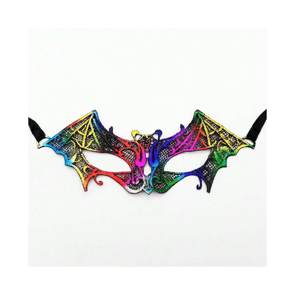 (Colorful little bat-final shape) Colorful lace mask party half face eye mask mask face makeup ball fun-image-OPC-PJ5XMH2-NEW