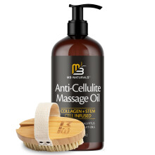 M3 Naturals Anti-Cellulite-Massagel und festes Trockenbrsten-Set | Kit zur Hautstraffung mit Kollagen und Stammzellen | Strahlendes Krperpflegeset