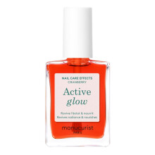 Manucurist Active Glow Cranberry All-in-One Perfecter kynsilakka & hoito - Ei lamppua - Vegaaninen & Made in France Ultra-Glowy Coral Mirror-Like Shi