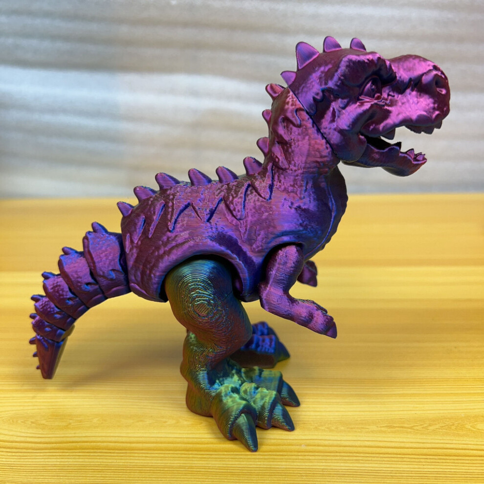 (Purple, 19x14cm) 3d Toy Dinosaur Printed T Rex Multicolor Articulated Figurine Decor Kids Room-image-OPC-PJ5XPBN-NEW