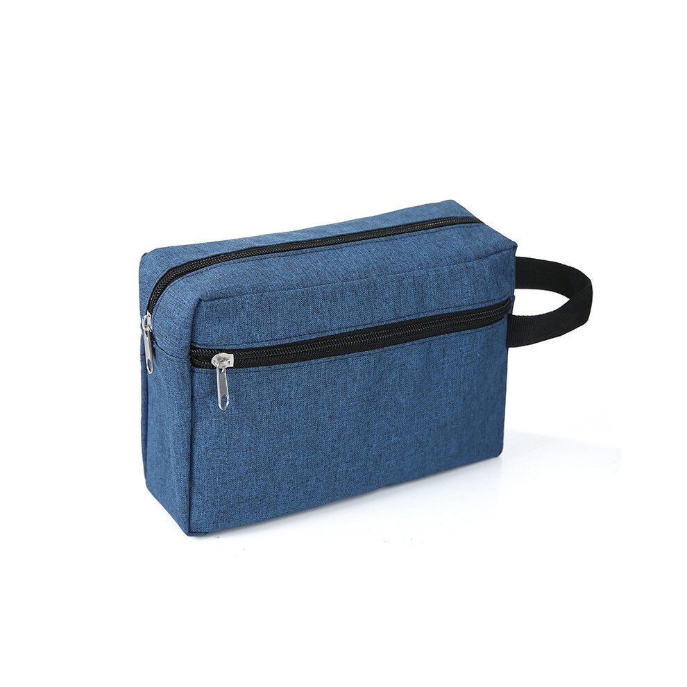 (Blue) Double Versatile Layer Toiletry Bag Holder Hand Strap Outdoor Use Home Supplies-image-OPC-PJ5XPNX-NEW
