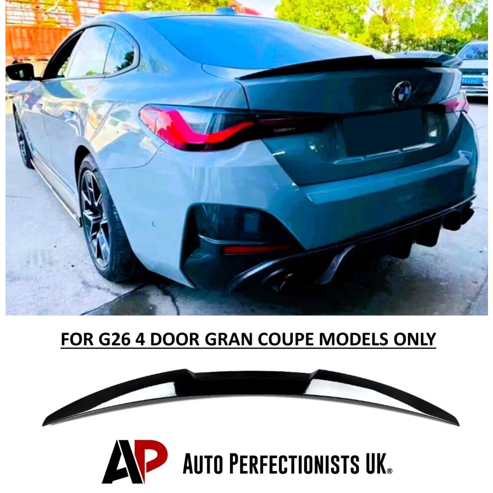 For Bmw 4 Series G26 Gran Coupe M4 Style Boot Spoiler Lip Wing Kit Black 5061072668524