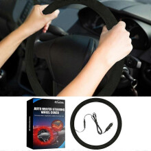Housse de volant chauffante pour voiture, chauffe-mains chauffant anti-enchevêtrement, ajustement universel