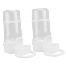 2 pieces automatic feeding bowls for birds poultry drinking fountain with drip protection bird supplies for convenient feeding and watering white