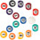 16 pieces  2.5cm billiard table accessories. Made from polyester. 2