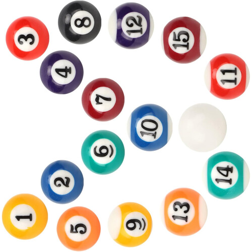 16 pieces  2.5cm billiard table accessories. Made from polyester. 1