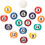 16 pieces  2.5cm billiard table accessories. Made from polyester. 3