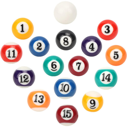 16 pieces  2.5cm billiard table accessories. Made from polyester. 2