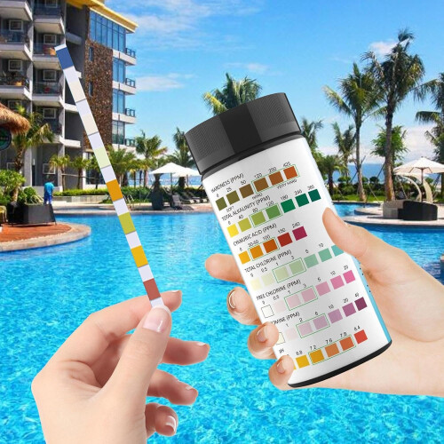 Swimming Pool Test Strips, Hot Tub Water Test Strips  8 Way Test Strips  100 Strips 1