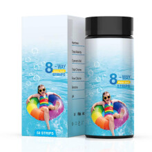 Pool Spa Water Test Strips 8 Way pH, Total Alkalinity, Free Chlorine, Cyanuric Acid