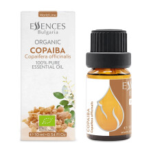 Essences Bulgaria Organic Copaiba Olio essenziale essenziale 0,34 fl oz 10ml Copaifera officinalis - Aromaterapia di grado terapeutico nonluito al 10