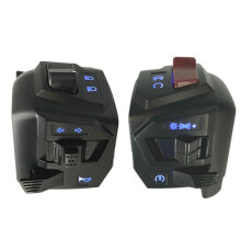 Conjunto de interruptor de manillar universal para motocicleta de 22 mm con luz nocturna LED de 12 V,