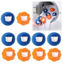 WDCFXY 10 stuks huisdierhaarverwijderaar voor wasgoed wasmachine haarvanger droger ballen voor kleding hond kat huisdier bontverwijderaar (oranje