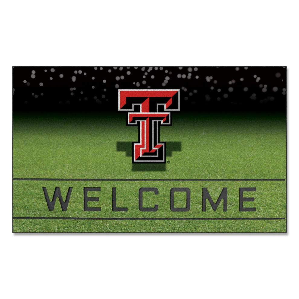 FANMATS 19974 Texas Tech Red Raiders Crumb Rubber Rubber Outdoor Mat - 18 pouces. x 30in.