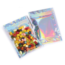 Sacchetti Mylar con Ziplock 4.5" x 6.5" | 100 Sacchetti | Olografici Arcobaleno | Sacchetti Sigillabili per Cibo e Medicinali