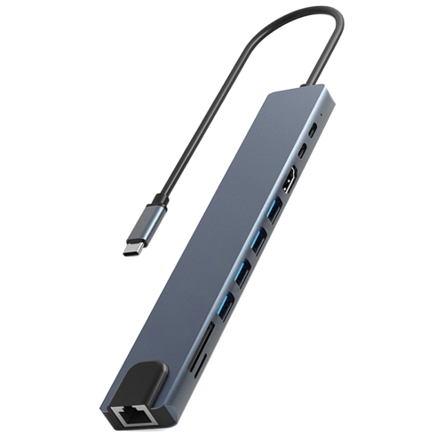 10 i 1 USB-C-hub 4K30Hz dockingstasjon Type-C til HDTV 2