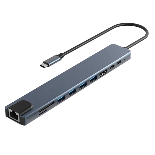 10 i 1 USB-C-hub 4K30Hz dockingstasjon Type-C til HDTV