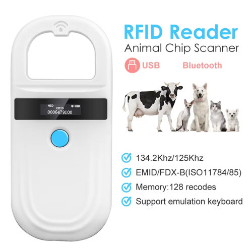 Handheld Animal RFID Reader Pet Cat Dog Micro-type Chip Scanner 1
