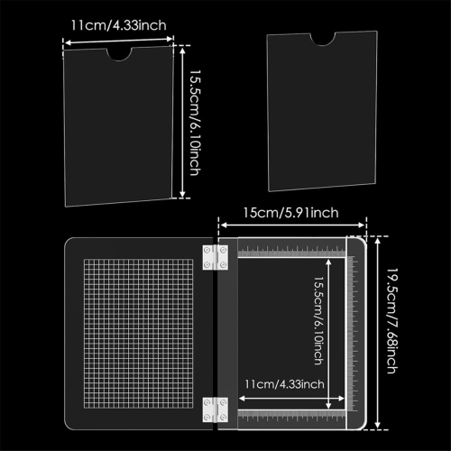 Acrylic Stamp Platform with Grid and Measurements Tool 1