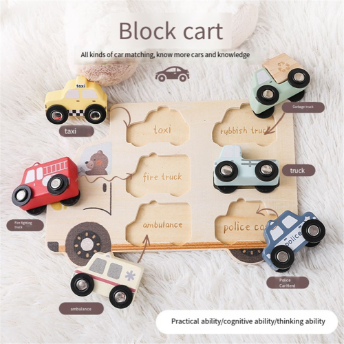 Quebra-cabeça de madeira 3D Montessori para crianças, brinquedo de combinação para presente 1