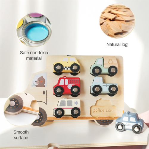 Quebra-cabeça de madeira 3D Montessori para crianças, brinquedo de combinação para presente 2
