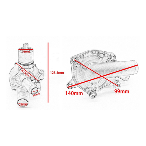 Voor Honda Motorfiets Waterpomp Motor Radiatorpomp 2