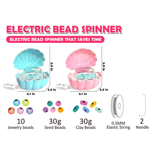 Máquina de Enfiar Contas com Giro para Fazer Pulseiras - Presente Rosa 1