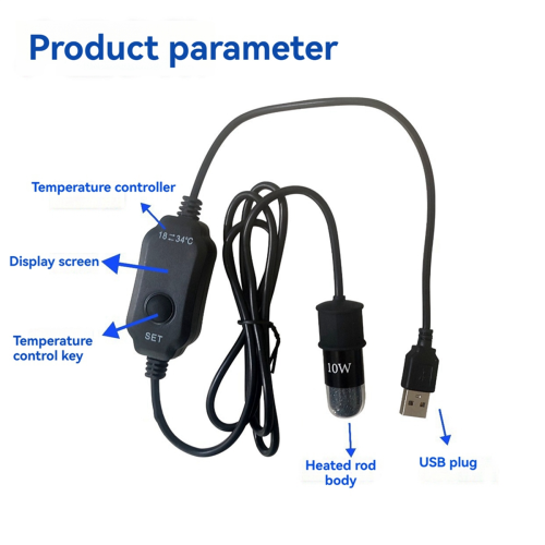 10W mini akvariumvarmer med termostat 2