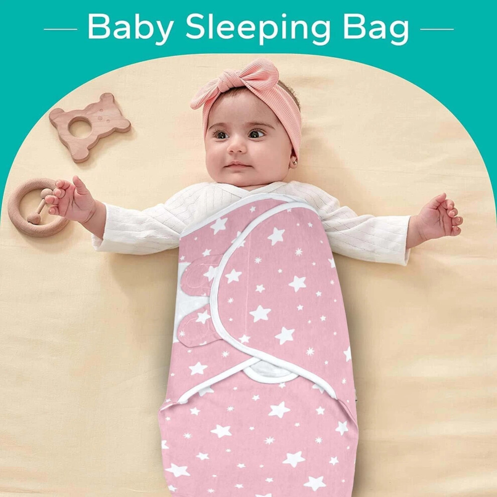(Pink) Anti Allergic Cotton Baby Swaddle Wrap Pack Of 2 Baby Wraps Pink Yorkshire Bedding