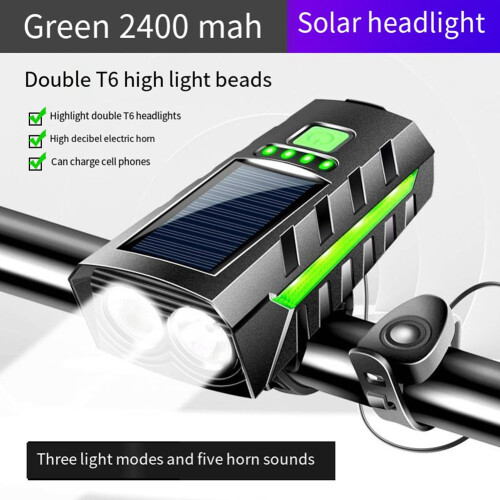 Solar racefiets koplamp, USB oplaadbaar voor nachtelijk fietsen, C 1