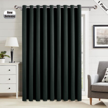 (Black - Blackout Door Curtain) Affordable 66x84" Ready Made Door Curtains & Window Curtain - Pencil Pleat, Thermal Blackout & Crushed Velvet