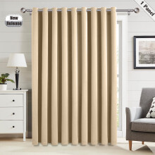 (Cream - Blackout Door Curtain) Affordable 66x84" Ready Made Door Curtains & Window Curtain - Pencil Pleat, Thermal Blackout & Crushed Velvet