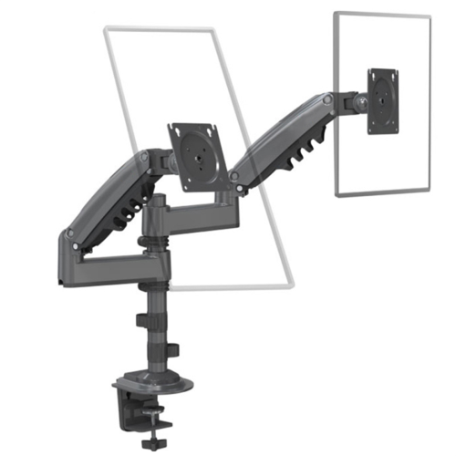 Braço de monitor de mesa H180 com mola para 17-30 polegadas e suporte para monitor duplo