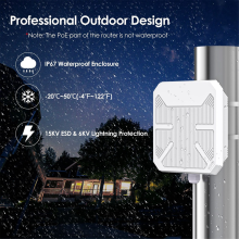 Roteador AP sem fio de longo alcance e banda dupla WiFi 6 AX3000 para ambientes externos (Reino Unido)